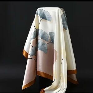 Large BOHO Floral Satin Scarf